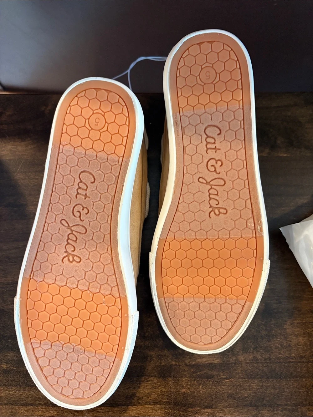 NEW Boys Tan Faux Suede Boat Shoes, Cat & Jack, NWT - size 5